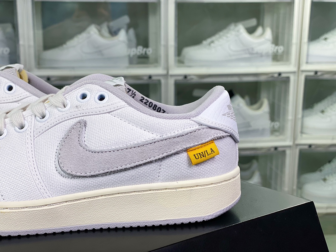 220 Union x 【Nike】 Air Jordan 1 Retro AJKO Low SP”White Neutral Grey”AJ1乔丹一代篮球鞋“联名帆布白浅灰魔术贴钩子”DO8912-101