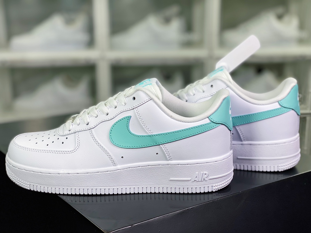 200 Nike Wmns Air Force 1’07 Low”White Washed Teal”空军一号板鞋“皮革白水洗蓝绿钩子”DD8959-101
