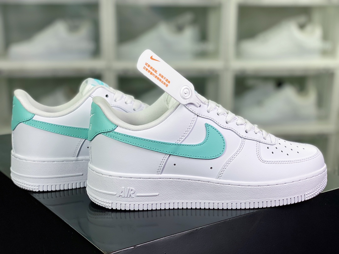 200 Nike Wmns Air Force 1’07 Low”White Washed Teal”空军一号板鞋“皮革白水洗蓝绿钩子”DD8959-101