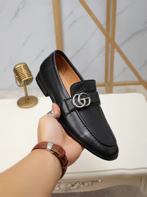 Gucci Shoes Plain Toe sell Online Men Cowhide Rubber Sheepskin Fashion Casual