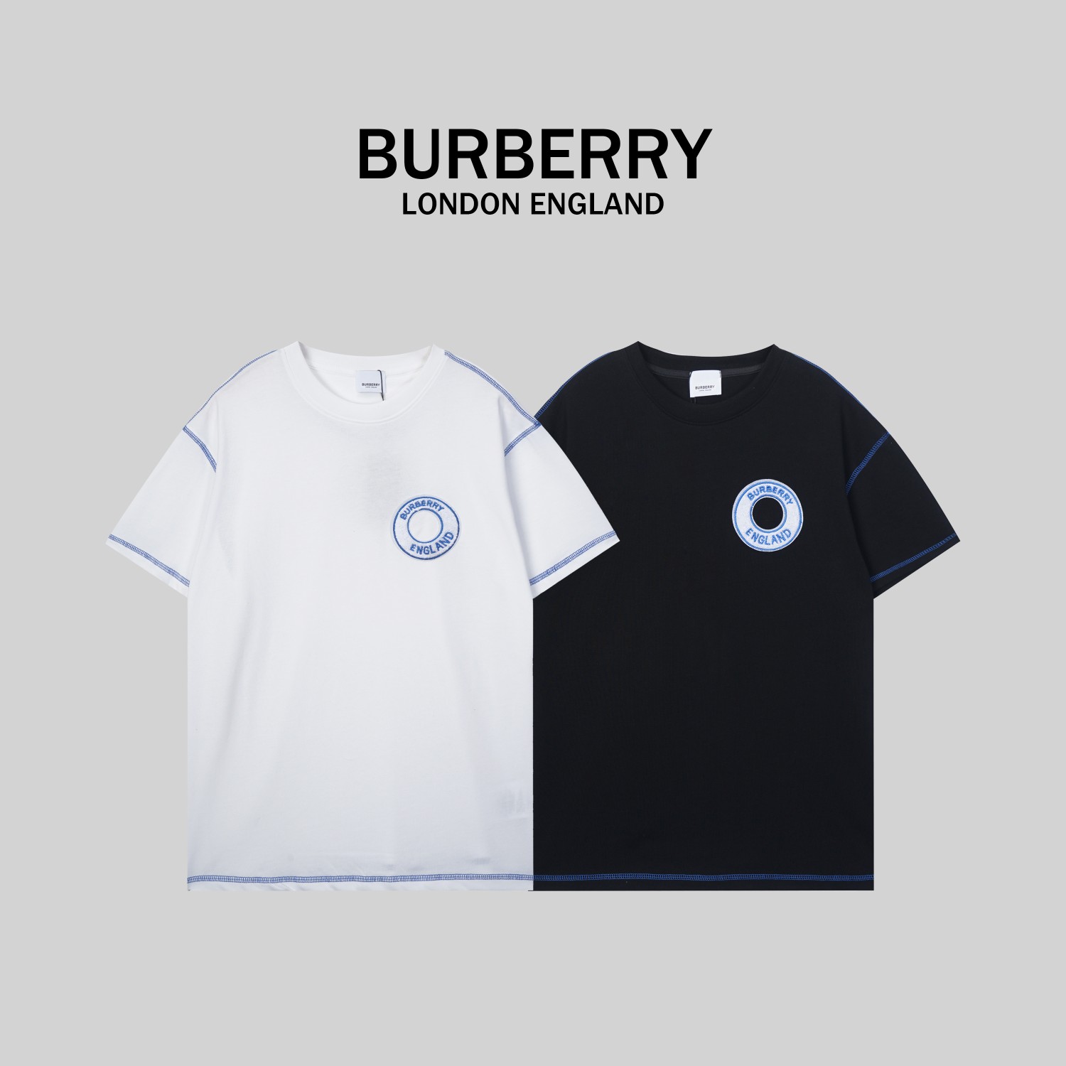 G1005# BURBERRY* nueva camiseta de alta calidad de verano 2023, algodón de doble hilo de alta calidad de 270 …