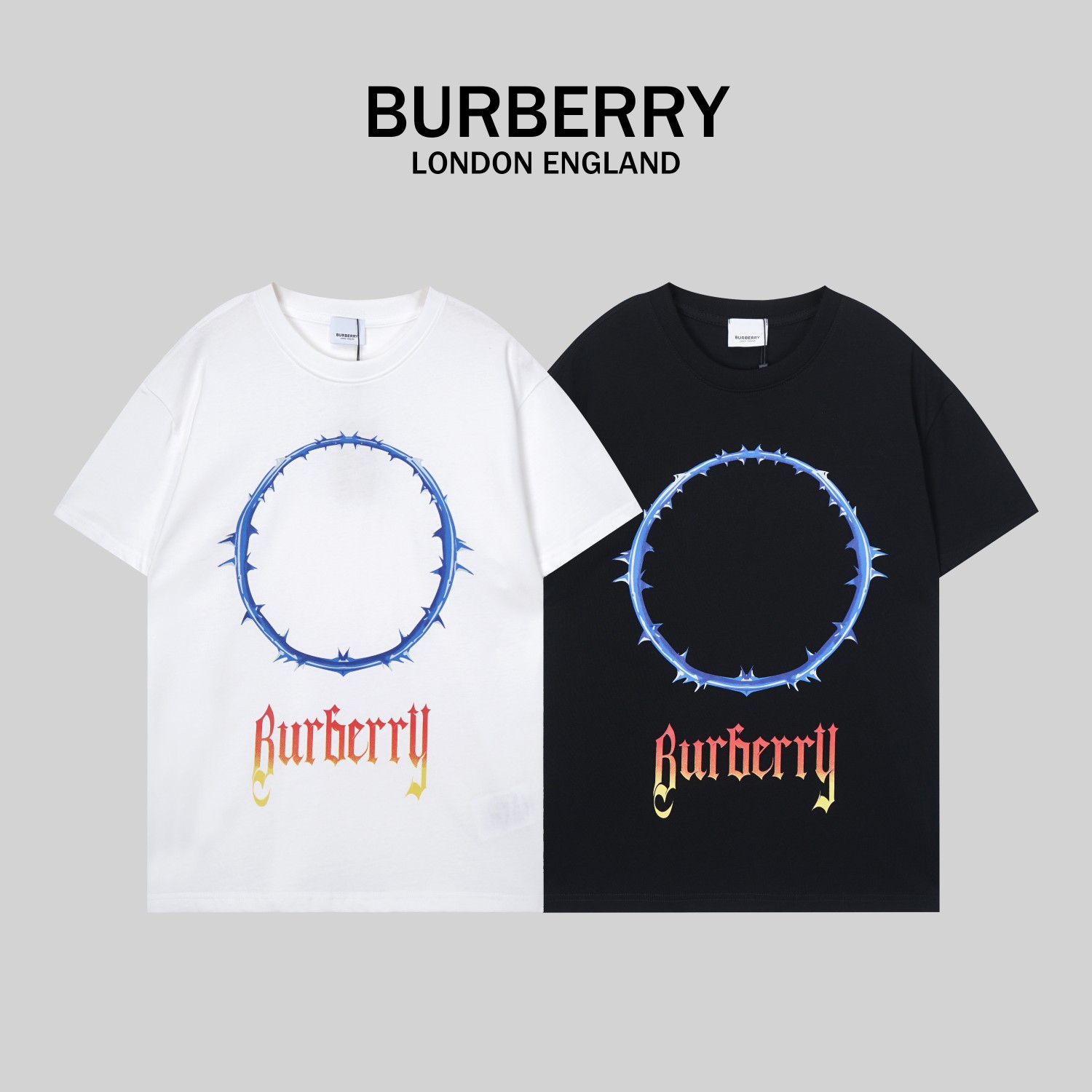 G1010# BURBERRY* nueva camiseta de alta calidad de verano 2023, algodón de doble hilo de alta calidad de 270 gramos, co…