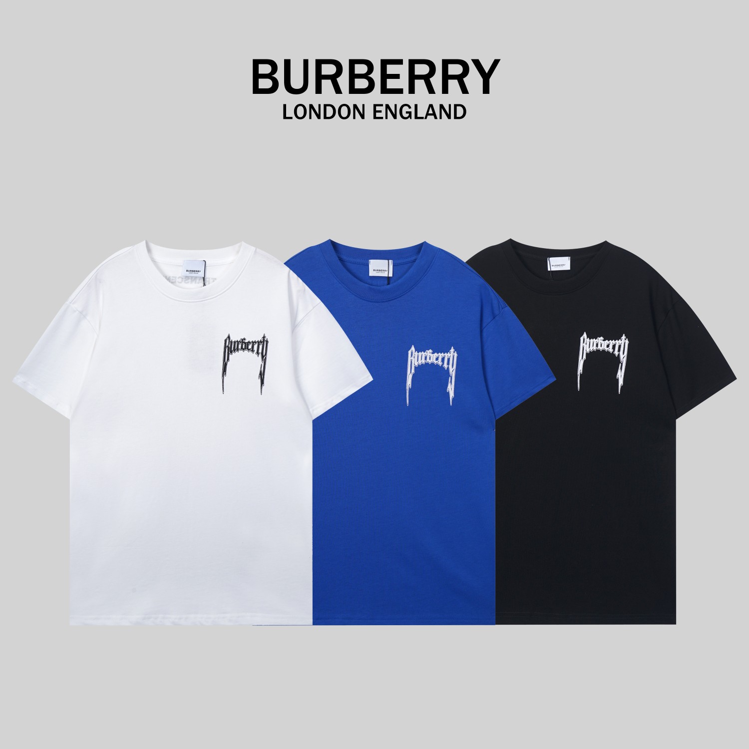 G1011# BURBERRY* nueva camiseta de alta calidad de verano 2023, algodón de doble hilo de alta calidad de 270 gramos, co…