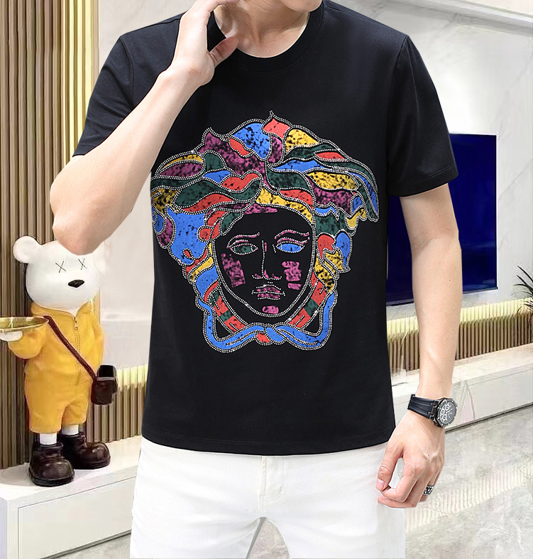 Versace Clothing T-Shirt Set With Diamonds Spring/Summer Collection Short Sleeve