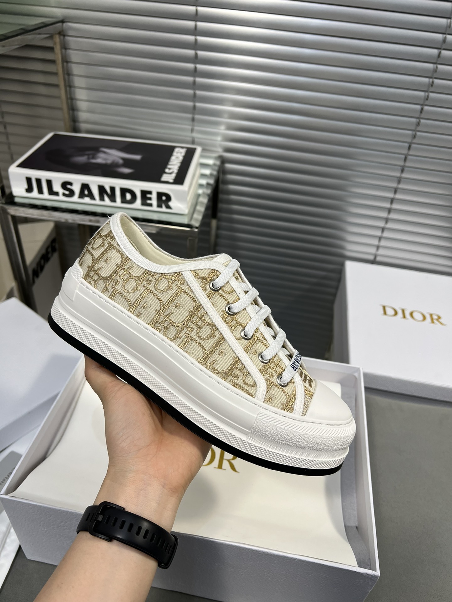 Dior Walk'n'Dior Embroidered Canvas Sneakers with Platform Sole 9 i1682278667 1894 7