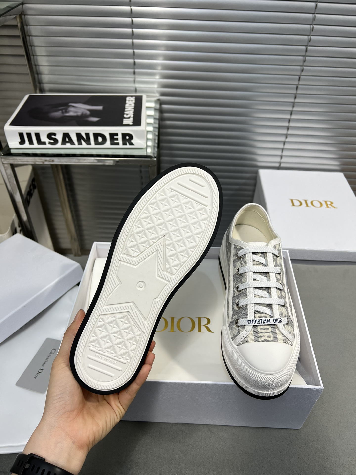 Dior Walk'n'Dior Embroidered Canvas Sneaker Platform Lace-Up Shoes 10 i1682278831 1903 8