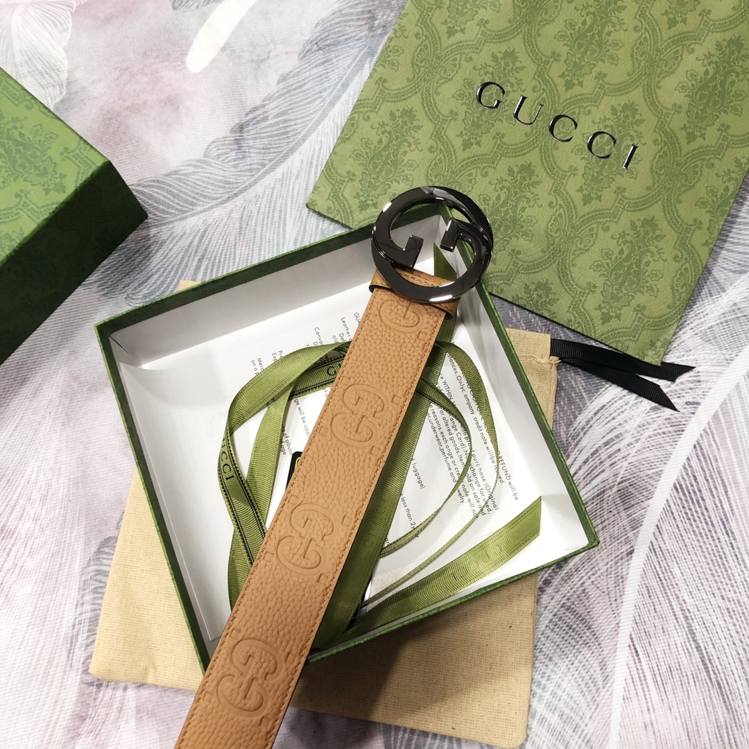 Gucci古奇3.8宽精品不锈钢钢扣