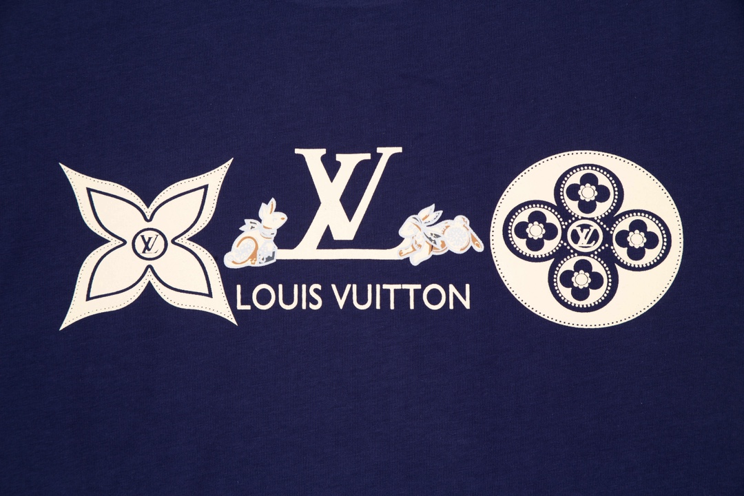 Louis Vuitton/路易威登 LV23ss 双兔双面奔赴徽章logo印花短袖