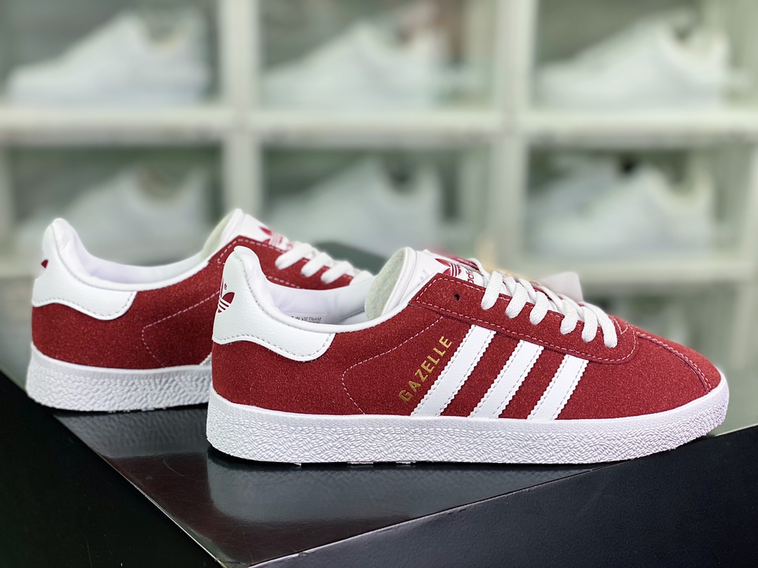 Adidas Originals Gazelle Antelope Series Retro All-match German Training Style Low-top Casual Sports Sneakers ”Wine Red and White” B41645