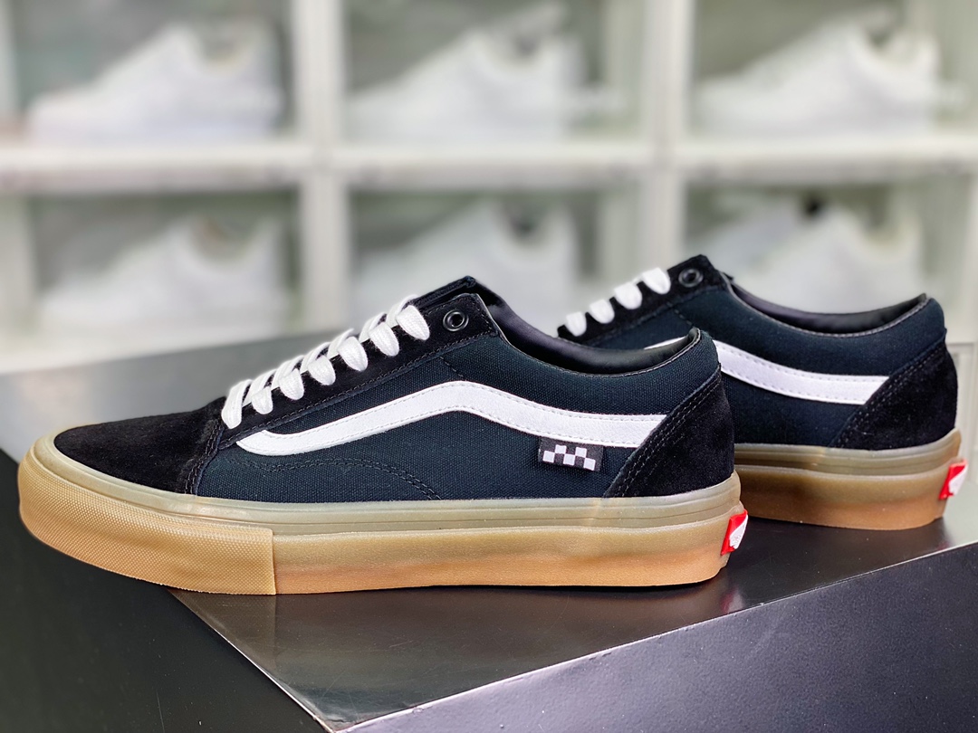 Vans Old Skool ”Black/Gum” classic old Julian series low-top sneakers ”full canvas black raw rubber sole” VN0A31Z9L0D