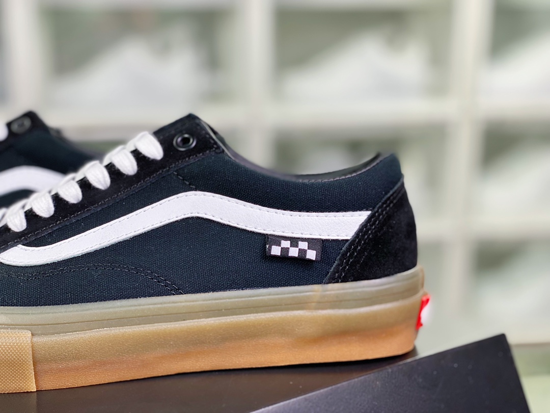 Vans Old Skool ”Black/Gum” classic old Julian series low-top sneakers ”full canvas black raw rubber sole” VN0A31Z9L0D