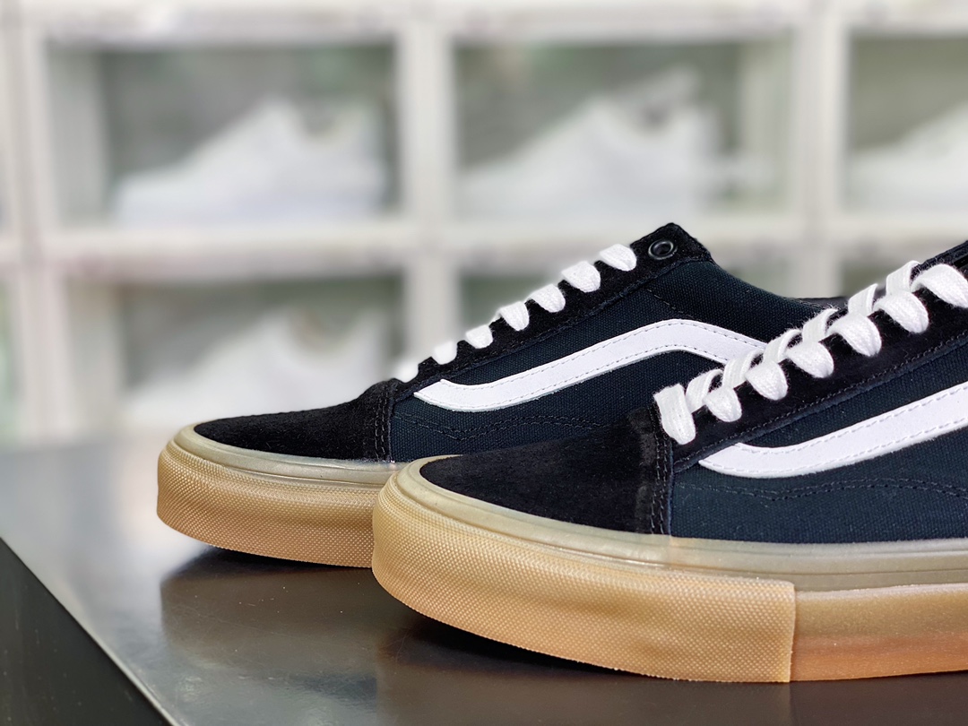 Vans Old Skool ”Black/Gum” classic old Julian series low-top sneakers ”full canvas black raw rubber sole” VN0A31Z9L0D