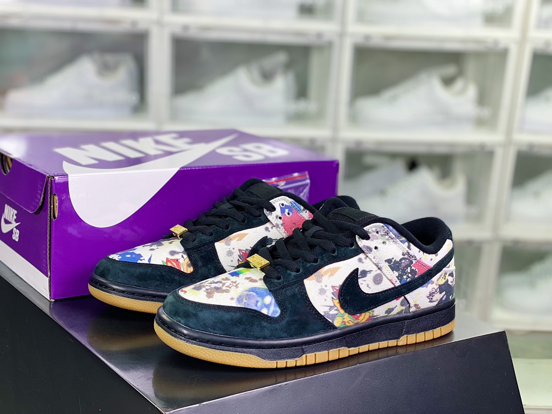 360 【Supreme x Nike】 SB Dunk Low’Rammellzee’扣篮系板鞋“Sup黑彩艺术涂鸦”FD8778-001