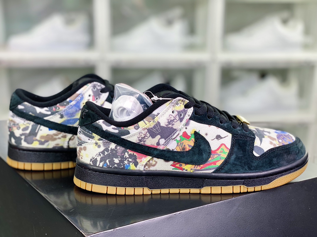 360 【Supreme x Nike】 SB Dunk Low'Rammellzee'扣篮系板鞋“Sup黑彩艺术涂鸦”FD8778-001