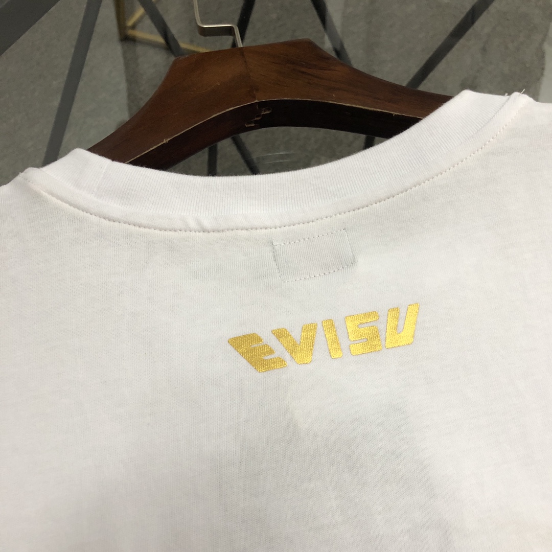 Evisu Men's White Woven Seagull Patch Short Sleeve T-Shirt 9 i1682350374 7533 7