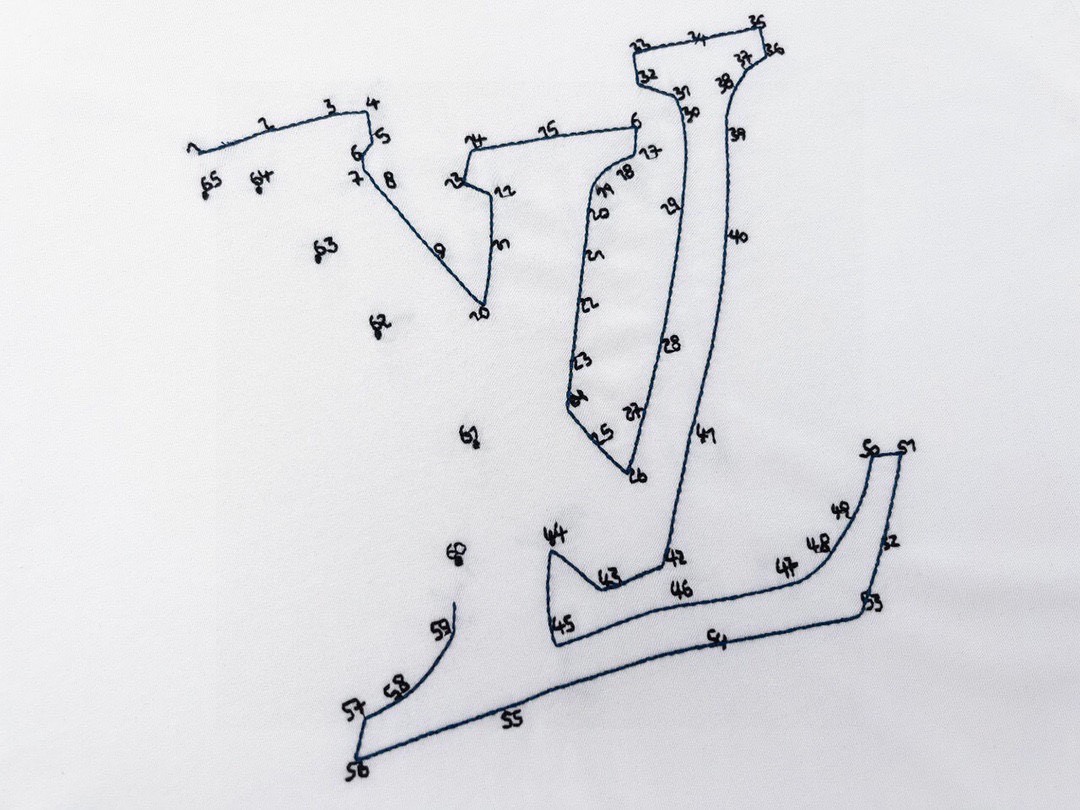 路易威登/Louis Vuitton 春夏新款 lv星宿字母连线刺绣圆领短袖T恤