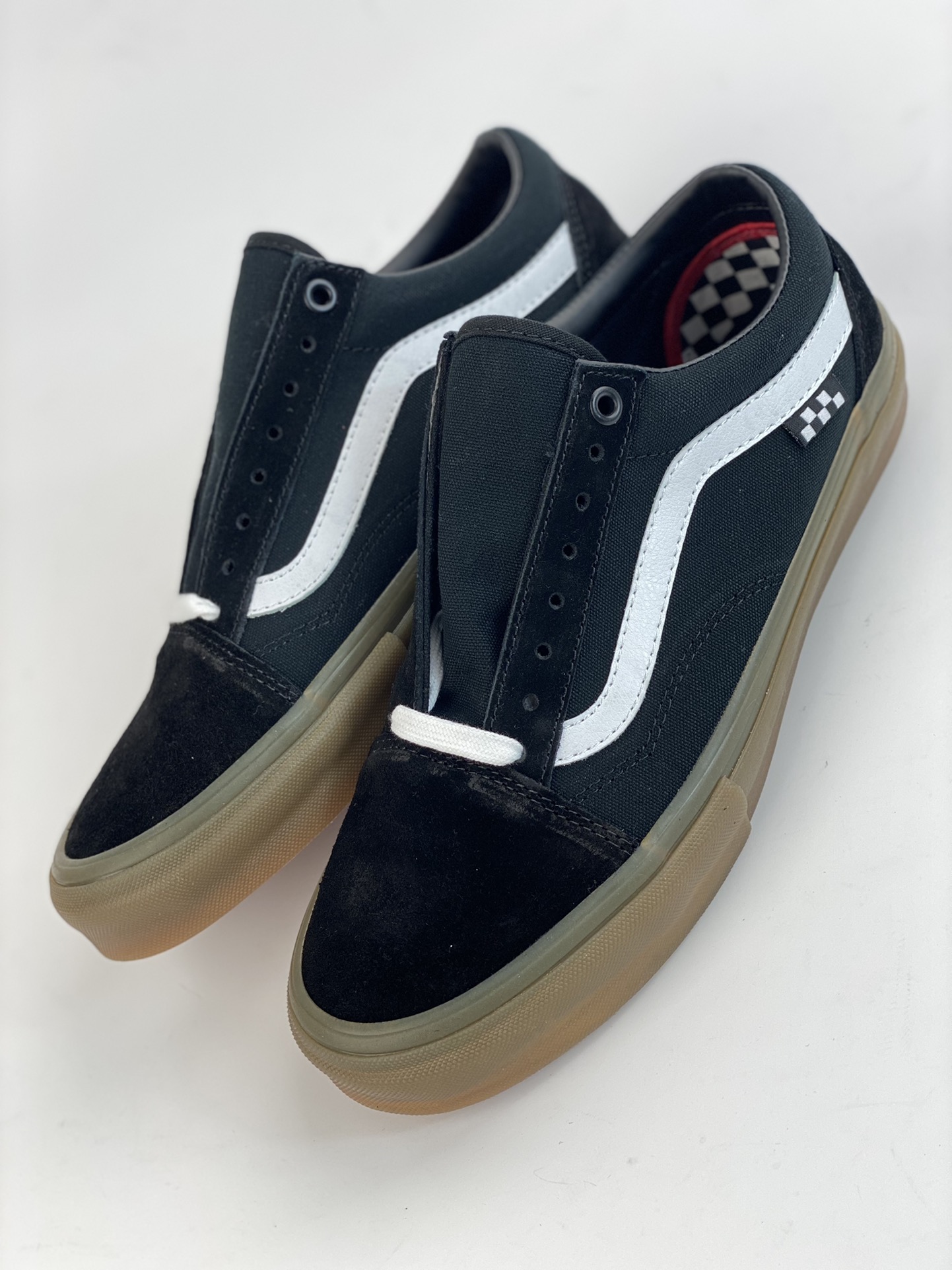 VANS OLD SKOOL PRO American version of raw rubber brown bottom black and white men and women professional skateboard shoes