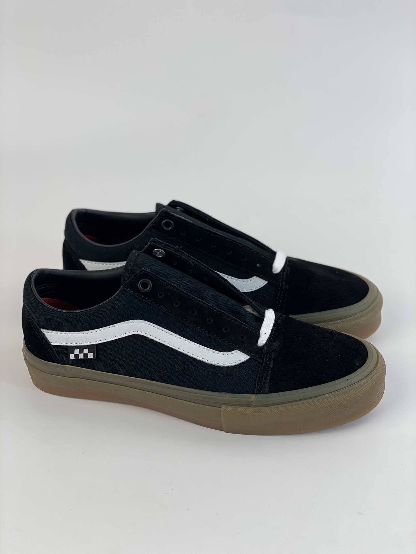 VANS OLD SKOOL PRO American version of raw rubber brown bottom black and white men and women professional skateboard shoes