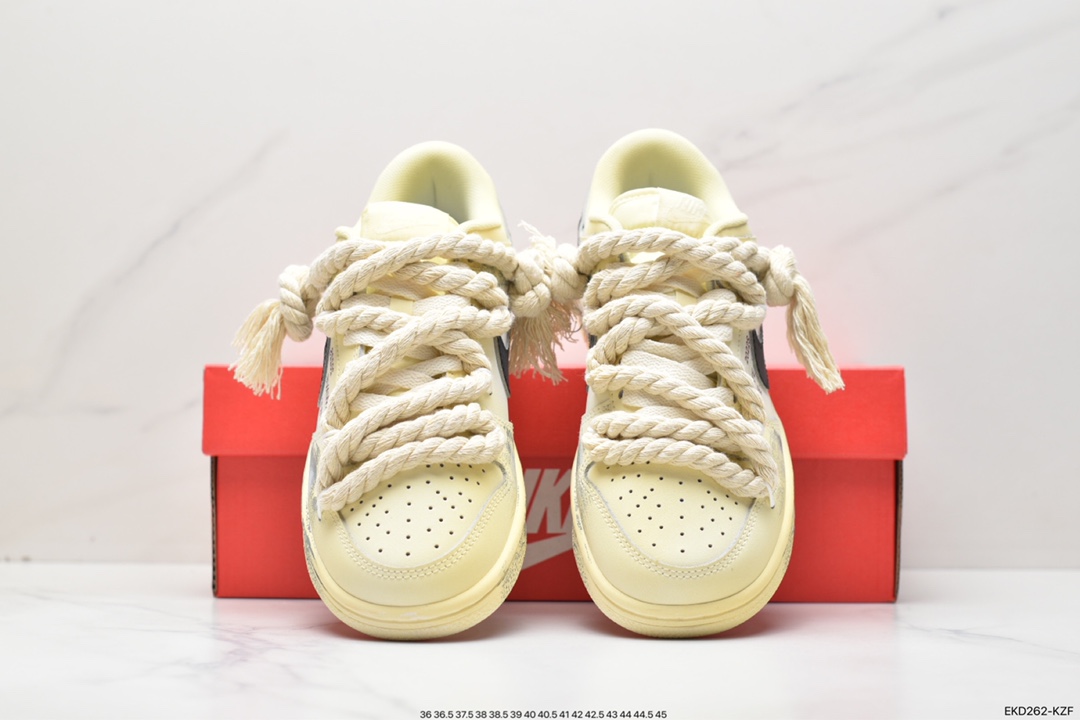 390 Nike Dunk Low”WhiteSail' 热浪制造 氧化做旧麻绳绑带浸染沙漠黄 DD1503-121