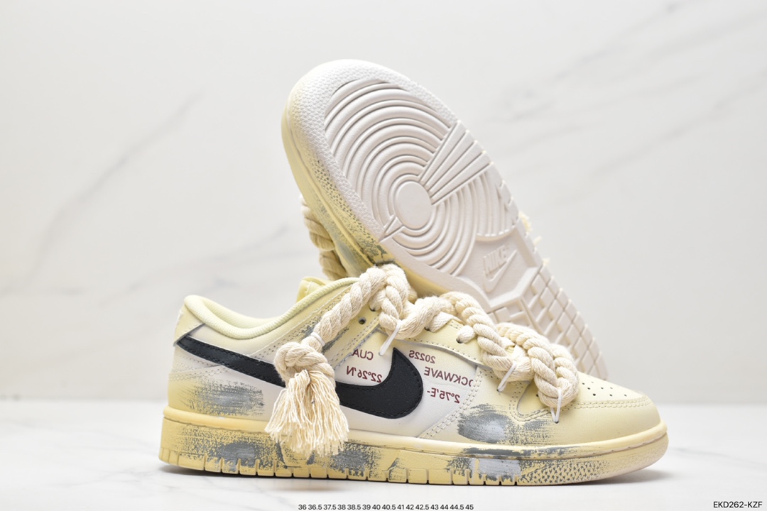 390 Nike Dunk Low”WhiteSail' 热浪制造 氧化做旧麻绳绑带浸染沙漠黄 DD1503-121