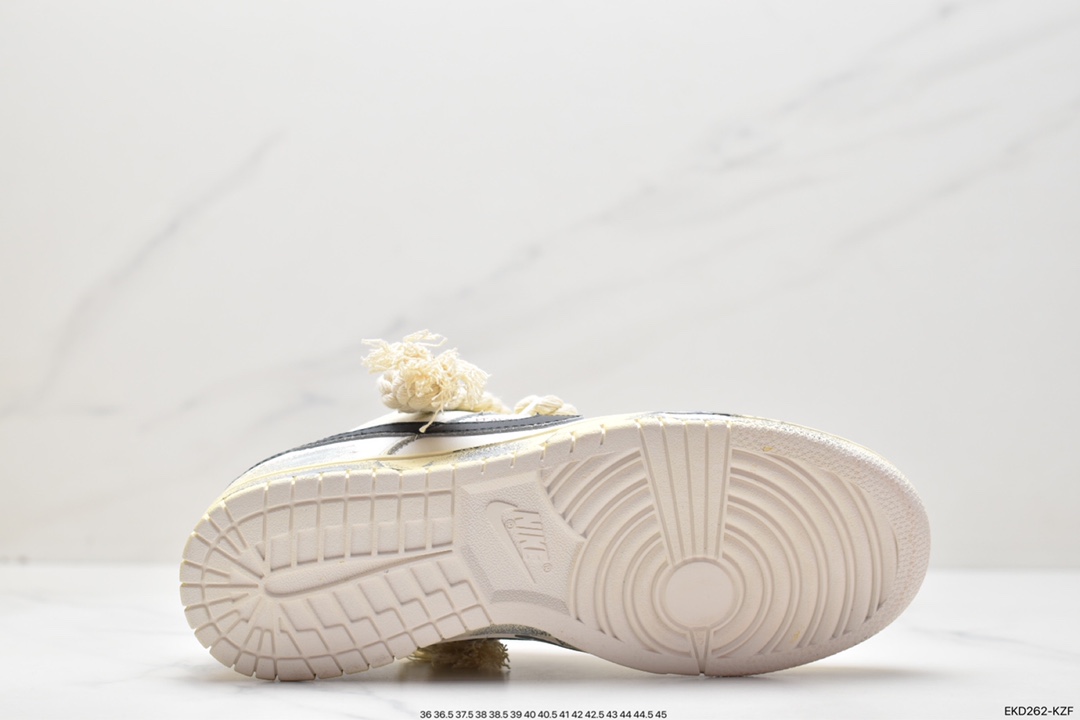 390 Nike Dunk Low”WhiteSail' 热浪制造 氧化做旧麻绳绑带浸染沙漠黄 DD1503-121