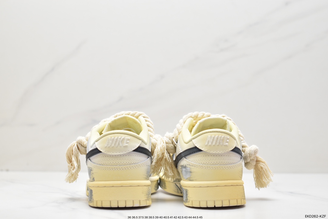 390 Nike Dunk Low”WhiteSail' 热浪制造 氧化做旧麻绳绑带浸染沙漠黄 DD1503-121