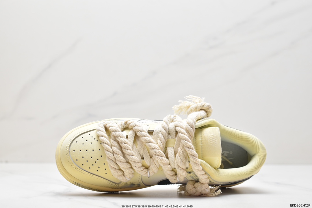 390 Nike Dunk Low”WhiteSail' 热浪制造 氧化做旧麻绳绑带浸染沙漠黄 DD1503-121