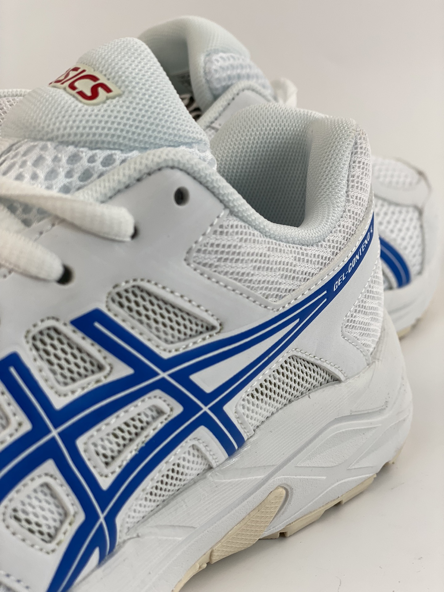 Asics Gel-Contend 4 white and blue shock-absorbing and non-slip sports running shoes T8D4Q-119