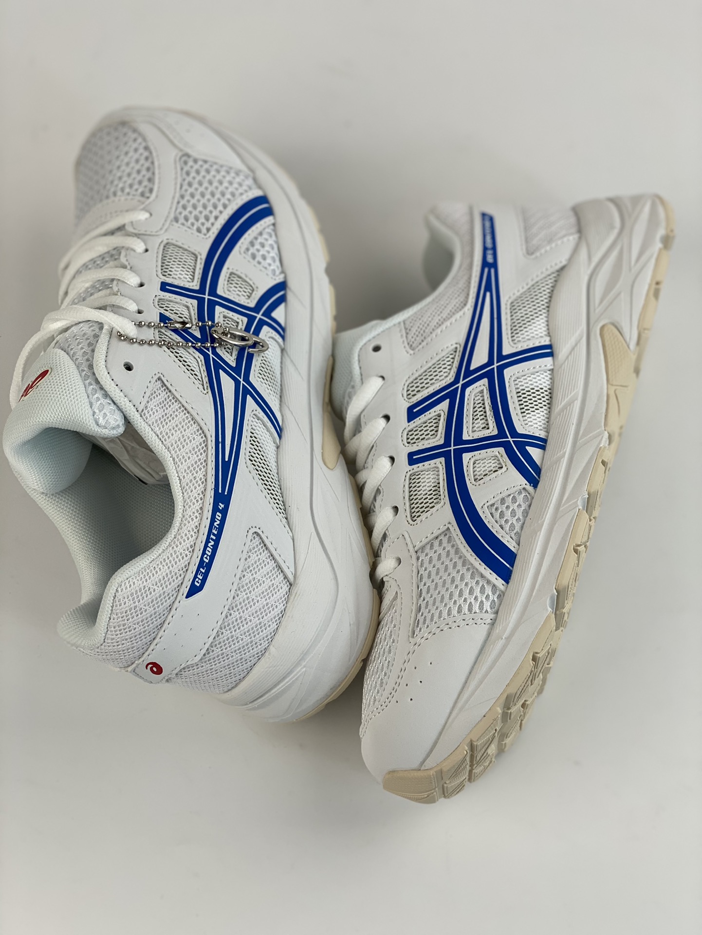 Asics Gel-Contend 4 white and blue shock-absorbing and non-slip sports running shoes T8D4Q-119