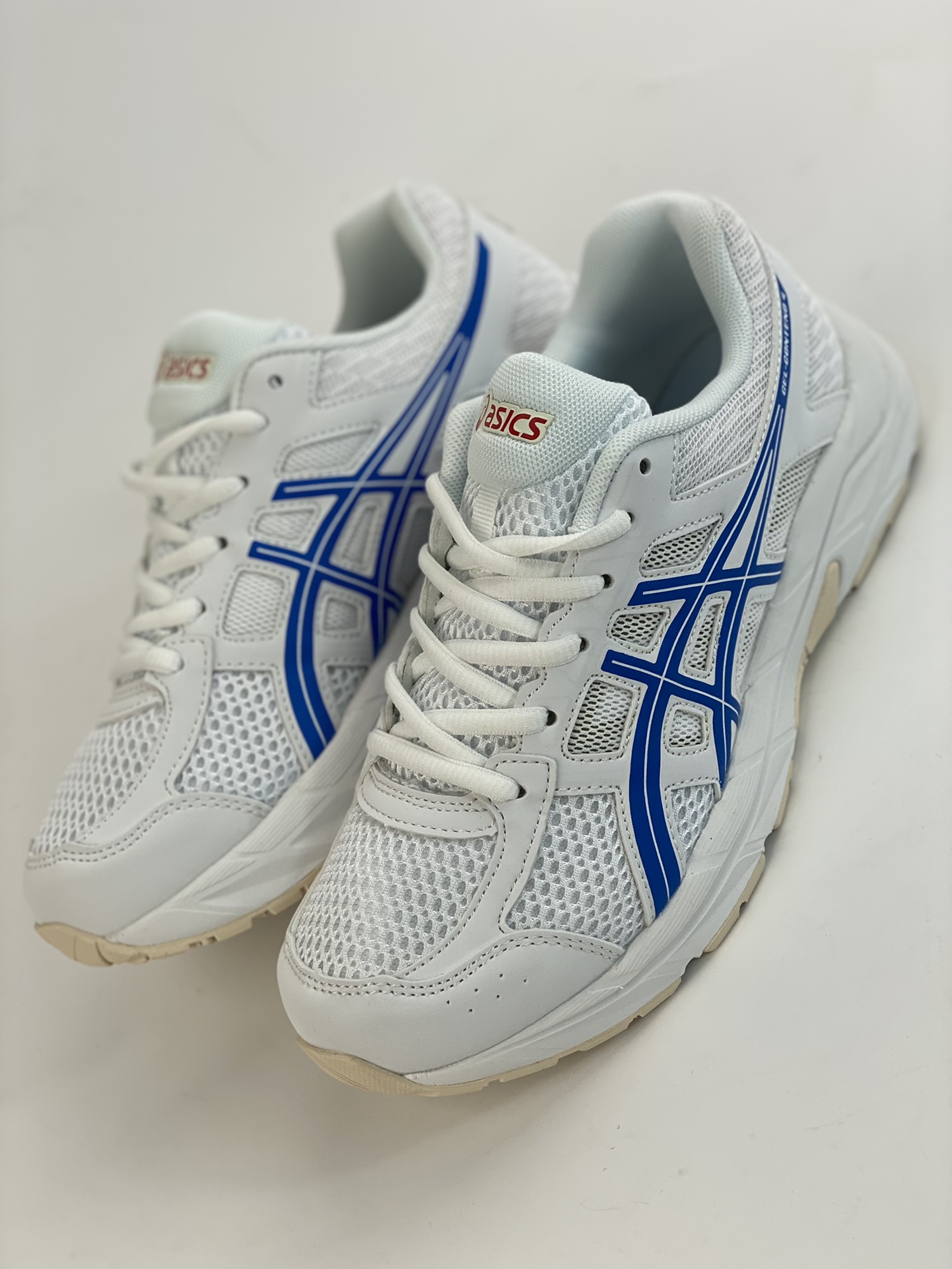 Asics Gel-Contend 4 white and blue shock-absorbing and non-slip sports running shoes T8D4Q-119