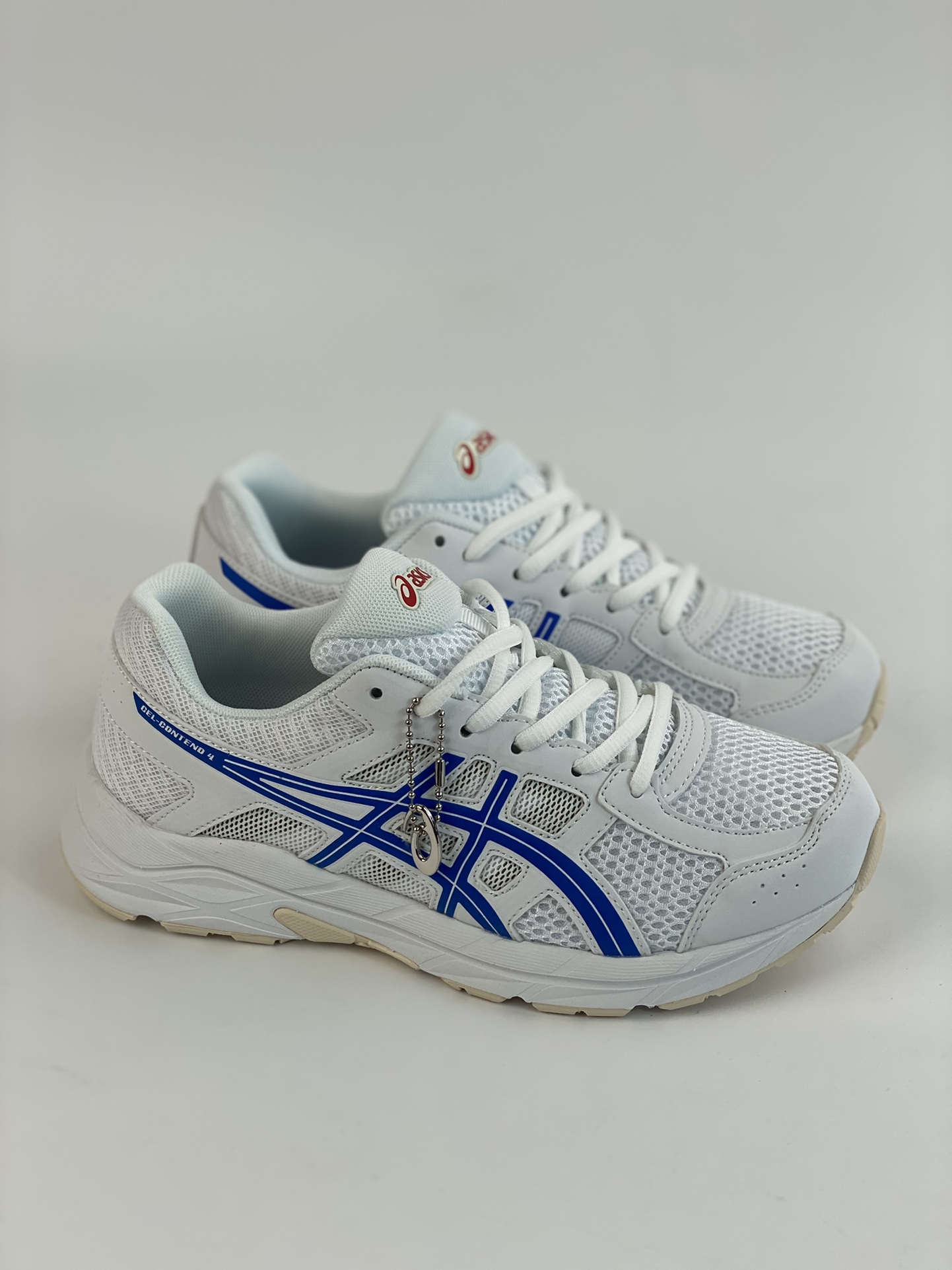 Asics Gel-Contend 4 white and blue shock-absorbing and non-slip sports running shoes T8D4Q-119