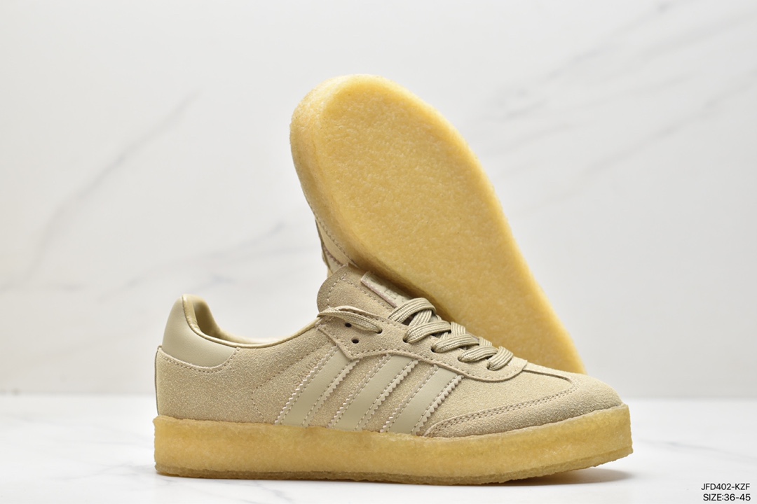 Ronnie Fieg's brand KITH x Clarks x Adidas Originals 8th Street Samba ”Chalk White” ID7297