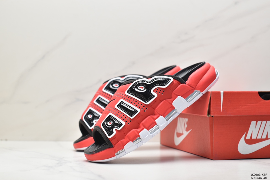 160 NIKE AIR MORE Uptempo Slide皮蓬拖鞋 FJ6305-600