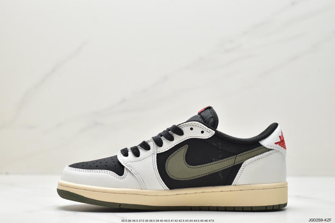 180 Travis Scott x Nike Wmns Air Jordan 1 Low OG”Olive”AJ1乔丹一代篮球鞋 DZ4137-106