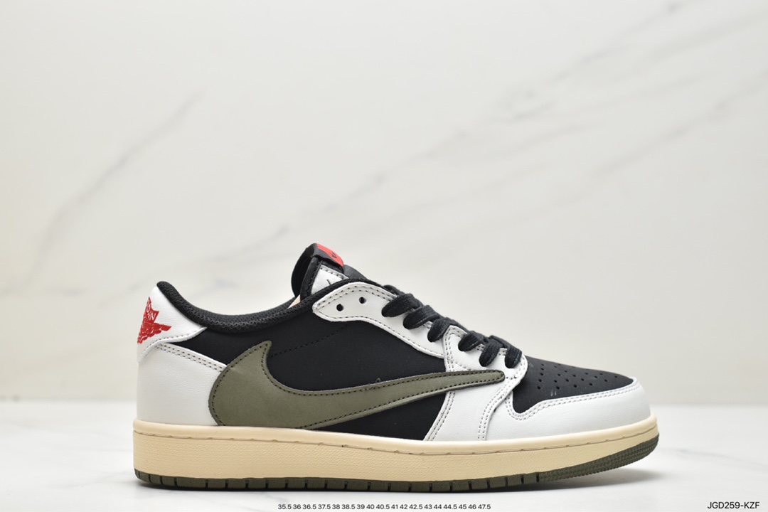 180 Travis Scott x Nike Wmns Air Jordan 1 Low OG”Olive”AJ1乔丹一代篮球鞋 DZ4137-106