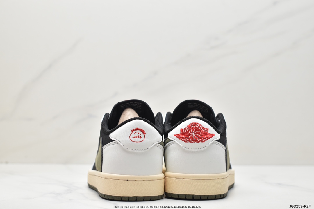 180 Travis Scott x Nike Wmns Air Jordan 1 Low OG”Olive”AJ1乔丹一代篮球鞋 DZ4137-106