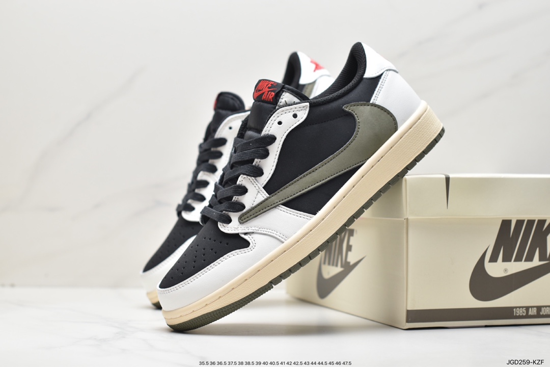 180 Travis Scott x Nike Wmns Air Jordan 1 Low OG”Olive”AJ1乔丹一代篮球鞋 DZ4137-106