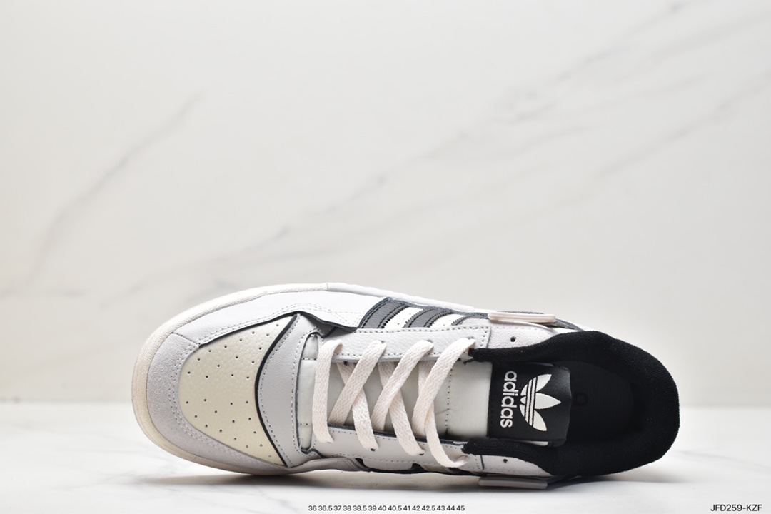 Adidas Originals Forum 84 Exhibit Low Roma Series Velcro Low-Top Sneakers ”Leather Matte Grey Beige White Black” GX6284