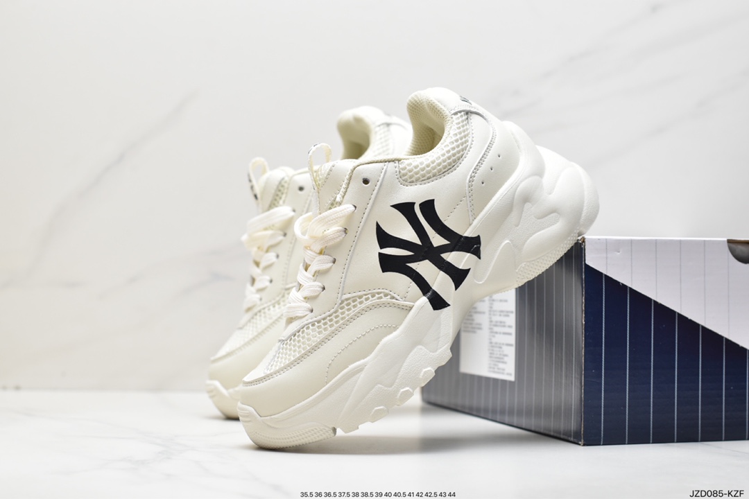 Korea Korea SS19 limited release NY American Yankees limited x MLB Big Ball Chunky A Running thick-soled daddy thick-soled casual sports jogging shoes