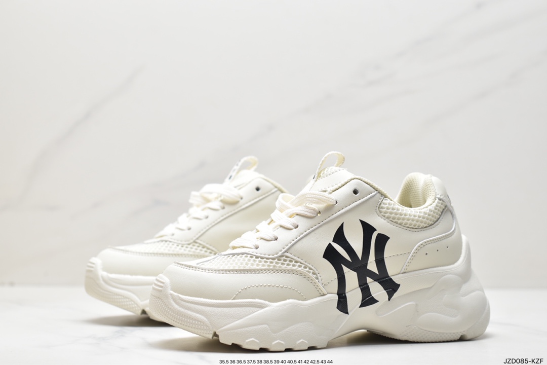 Korea Korea SS19 limited release NY American Yankees limited x MLB Big Ball Chunky A Running thick-soled daddy thick-soled casual sports jogging shoes