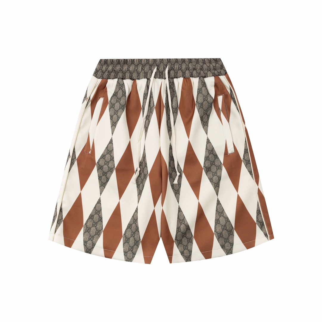 G 2023SS nueva temporada primavera/verano pantalones cortos con nuevo diseño de patrón, llamativo patrón de rombos, con…