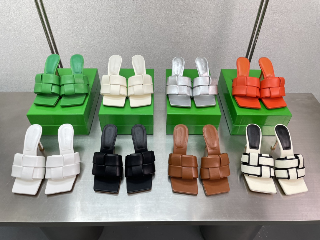 Bottega Veneta BV PATCH高跟拖鞋 大风车方块拖