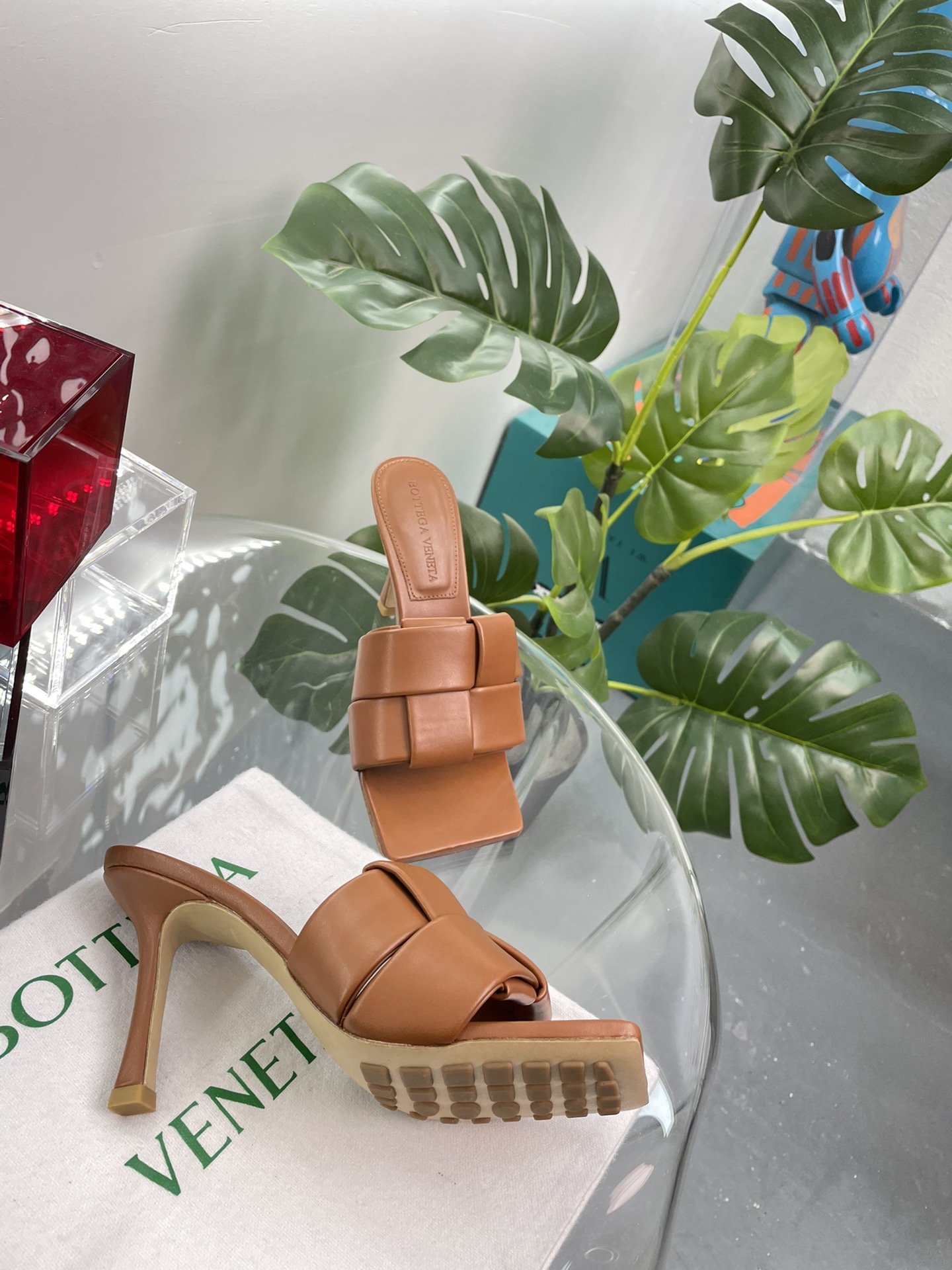 Bottega Veneta BV PATCH高跟拖鞋 大风车方块拖
