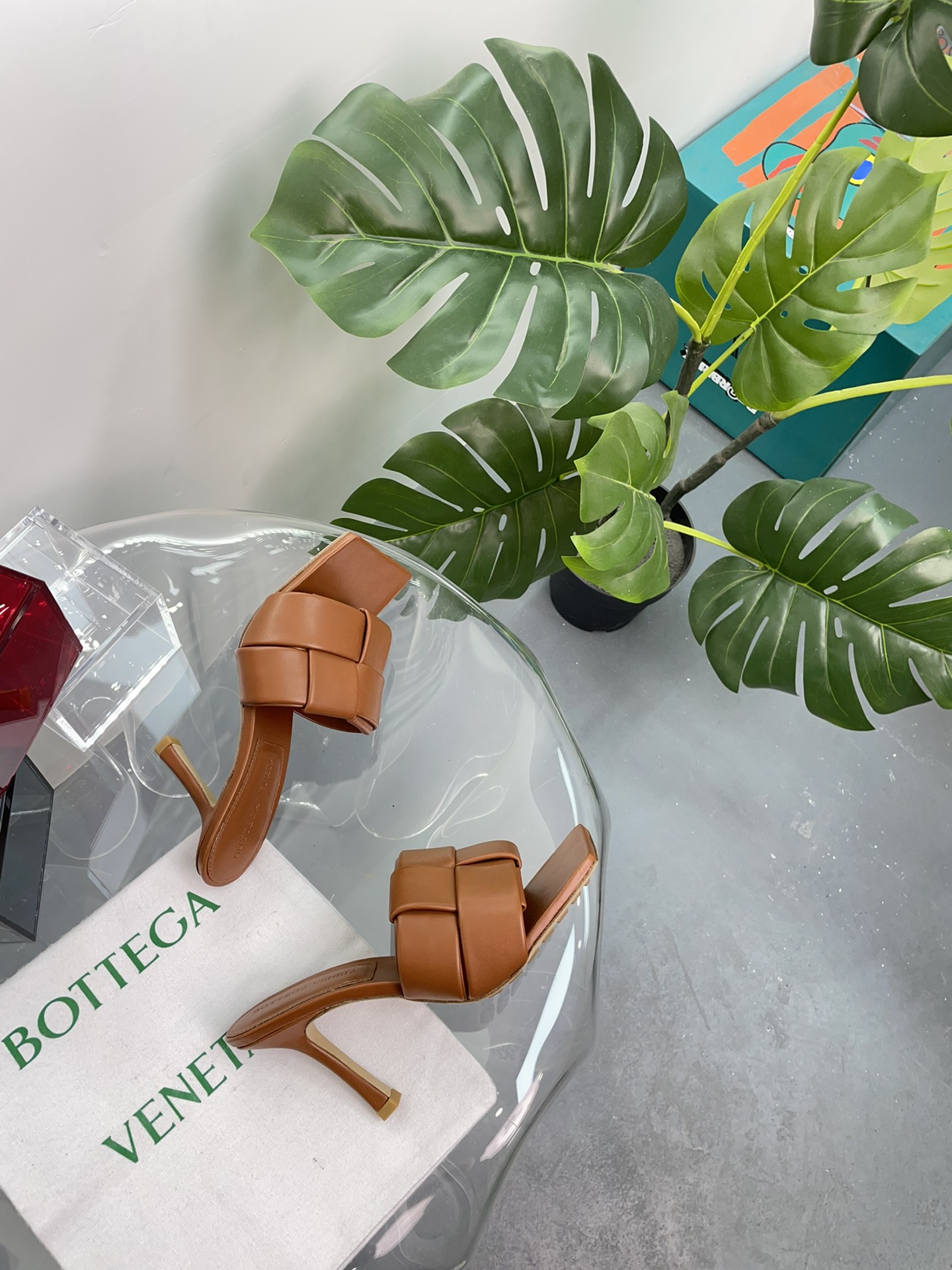 Bottega Veneta BV PATCH高跟拖鞋 大风车方块拖