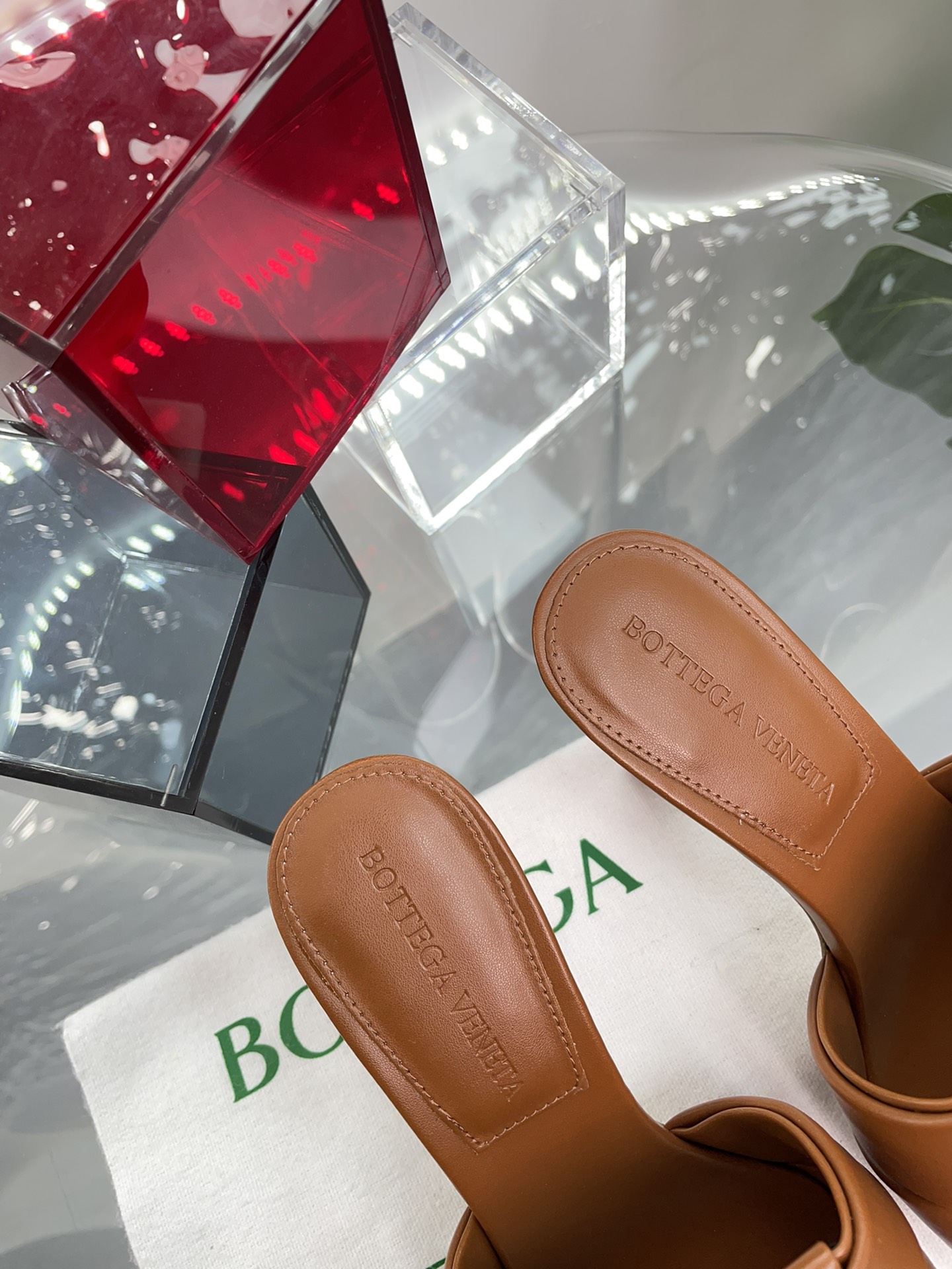 Bottega Veneta BV PATCH高跟拖鞋 大风车方块拖