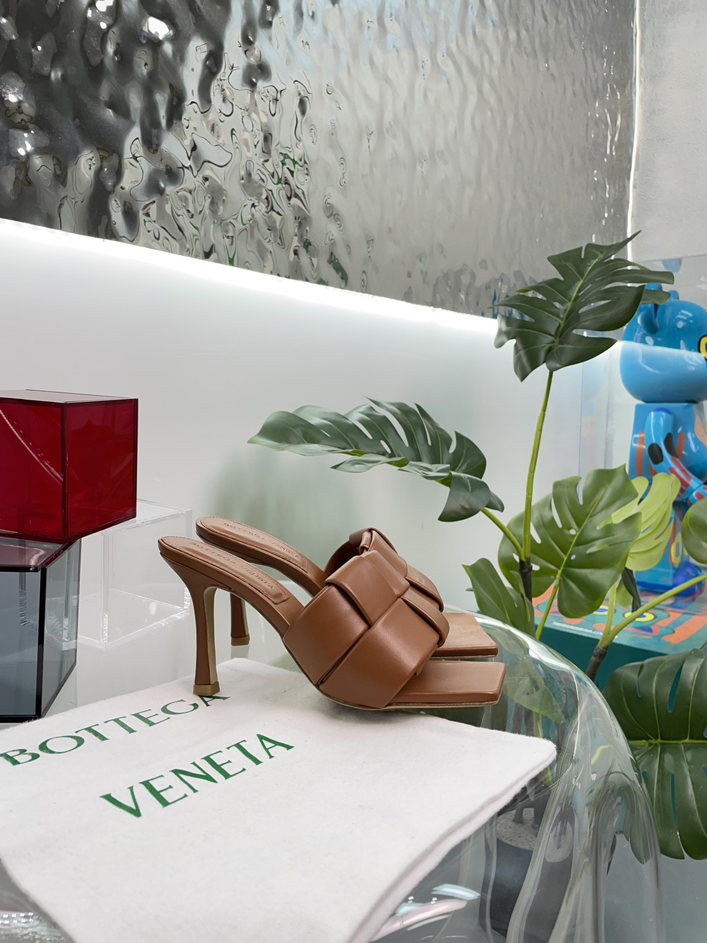 Bottega Veneta BV PATCH高跟拖鞋 大风车方块拖