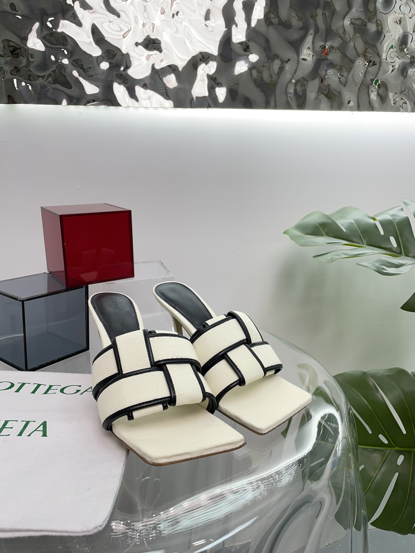 Bottega Veneta BV PATCH高跟拖鞋 大风车方块拖