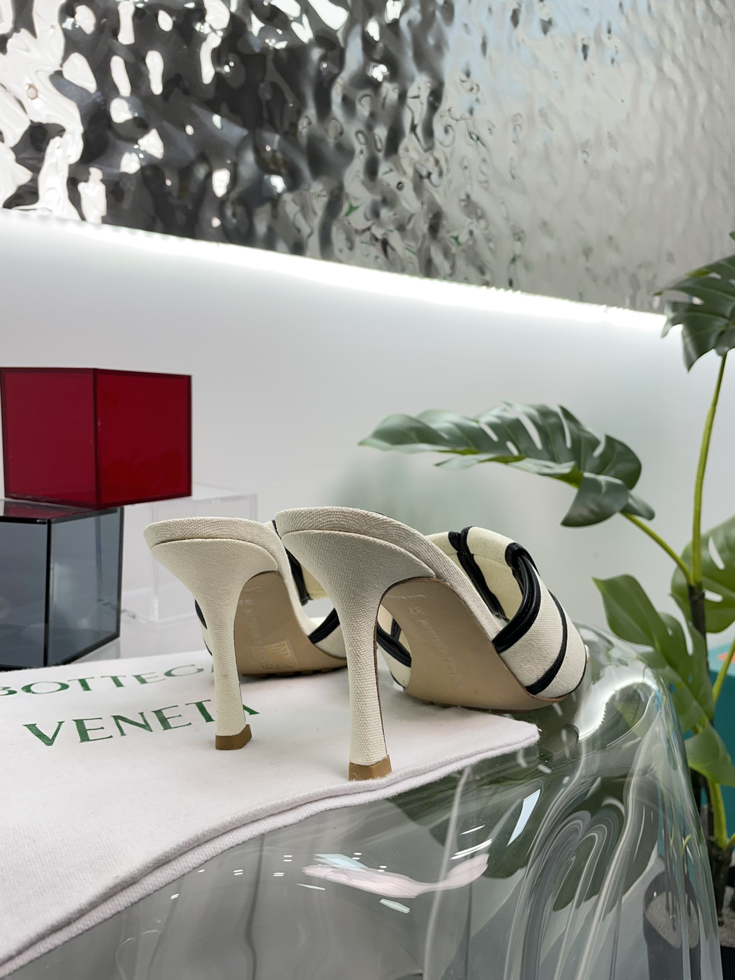Bottega Veneta BV PATCH高跟拖鞋 大风车方块拖