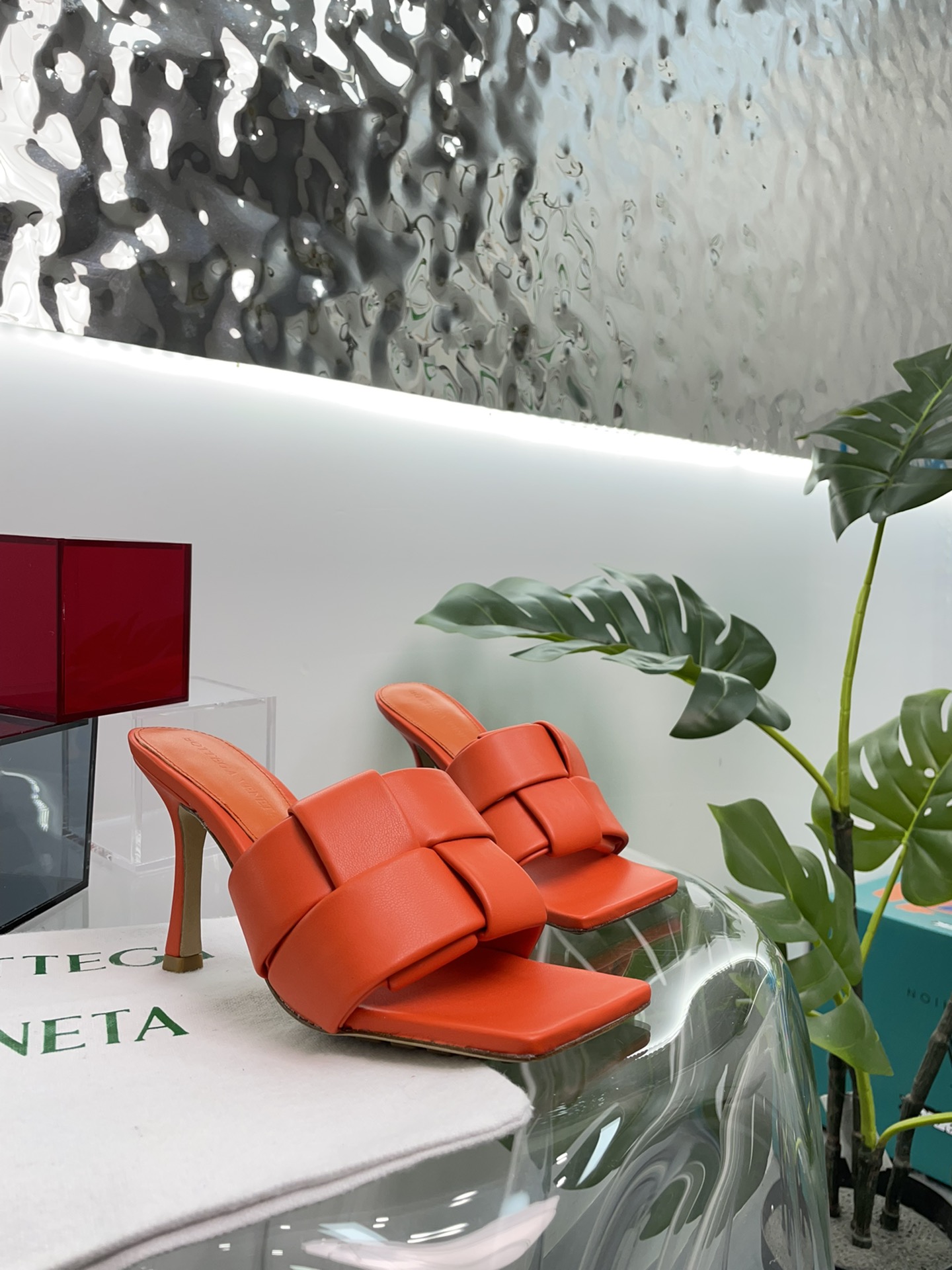 Bottega Veneta BV PATCH高跟拖鞋 大风车方块拖