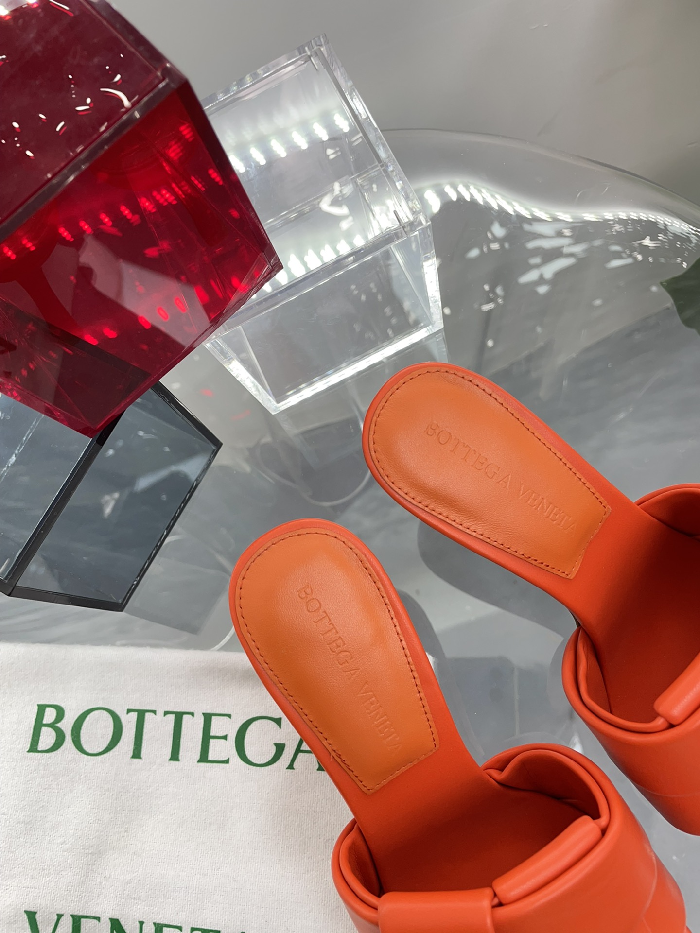 Bottega Veneta BV PATCH高跟拖鞋 大风车方块拖